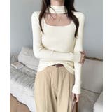 ハイネックデコルテ開きリブニット リブ編み セーター | Riff | 詳細画像15