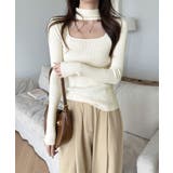 ハイネックデコルテ開きリブニット リブ編み セーター | Riff | 詳細画像16