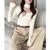 ハイネックデコルテ開きリブニット リブ編み セーター | Riff | 詳細画像18