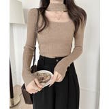 ハイネックデコルテ開きリブニット リブ編み セーター | Riff | 詳細画像22