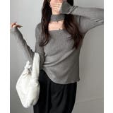 ハイネックデコルテ開きリブニット リブ編み セーター | Riff | 詳細画像26