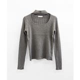 ハイネックデコルテ開きリブニット リブ編み セーター | Riff | 詳細画像32