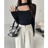 ハイネックデコルテ開きリブニット リブ編み セーター | Riff | 詳細画像8