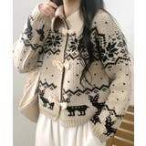 ノルディック柄ダッフルカーディガン ニットカーディガン セーター | Riff | 詳細画像2