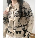 ノルディック柄ダッフルカーディガン ニットカーディガン セーター | Riff | 詳細画像3