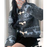 チャコールグレー | ノルディック柄ダッフルカーディガン ニットカーディガン セーター | Riff