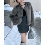 ファーショートコート フェイクファー もこもこ | Riff | 詳細画像56