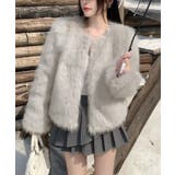 ファーショートコート フェイクファー もこもこ | Riff | 詳細画像72