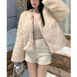 ベージュ | ファーショートコート フェイクファー もこもこ | Riff