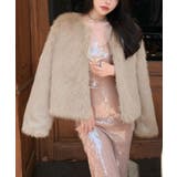 モカ | ファーショートコート フェイクファー もこもこ | Riff