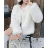 ホワイト | ファーショートコート フェイクファー もこもこ | Riff