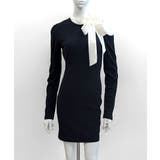 ワンショルリボンミニニットワンピース 配色リボン リブニット | Riff | 詳細画像19