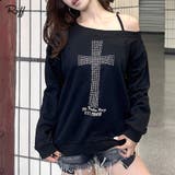 クロスデザイントップス ロゴプリント ロゴ | Riff | 詳細画像1 