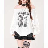 ナンバーロゴプリントオフショルスウェット ワンショル トレーナー | Riff | 詳細画像2