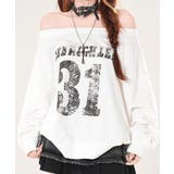 ナンバーロゴプリントオフショルスウェット ワンショル トレーナー | Riff | 詳細画像4