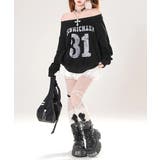 ナンバーロゴプリントオフショルスウェット ワンショル トレーナー | Riff | 詳細画像9