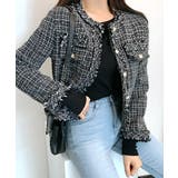 ツイードノーカラージャケット ツイードジャケット フリンジ | Riff | 詳細画像12 