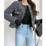 ツイードノーカラージャケット ツイードジャケット フリンジ | Riff | 詳細画像14 