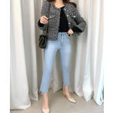 ツイードノーカラージャケット ツイードジャケット フリンジ | Riff | 詳細画像16 