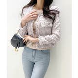 ツイードノーカラージャケット ツイードジャケット フリンジ | Riff | 詳細画像18 