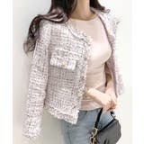 ツイードノーカラージャケット ツイードジャケット フリンジ | Riff | 詳細画像25 