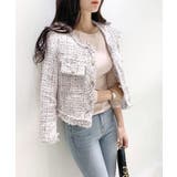 ツイードノーカラージャケット ツイードジャケット フリンジ | Riff | 詳細画像26 