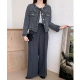 ツイードノーカラージャケット ツイードジャケット フリンジ | Riff | 詳細画像3 