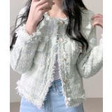 ツイードノーカラージャケット ツイードジャケット フリンジ | Riff | 詳細画像32 