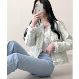 ツイードノーカラージャケット ツイードジャケット フリンジ | Riff | 詳細画像36 