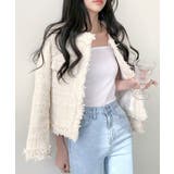 ツイードノーカラージャケット ツイードジャケット フリンジ | Riff | 詳細画像37 