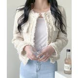 ツイードノーカラージャケット ツイードジャケット フリンジ | Riff | 詳細画像38 