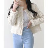 ツイードノーカラージャケット ツイードジャケット フリンジ | Riff | 詳細画像43 