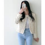 ツイードノーカラージャケット ツイードジャケット フリンジ | Riff | 詳細画像46 