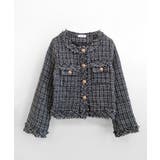 ツイードノーカラージャケット ツイードジャケット フリンジ | Riff | 詳細画像47 