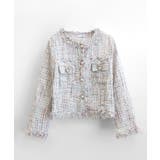 ツイードノーカラージャケット ツイードジャケット フリンジ | Riff | 詳細画像48 