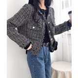 ツイードノーカラージャケット ツイードジャケット フリンジ | Riff | 詳細画像8 