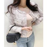 ピンク | ツイードノーカラージャケット ツイードジャケット フリンジ | Riff