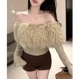 ベージュ | オフショルファートップス オフショルダー Tシャツ | Riff