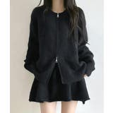 ダブルジップニット&ミニニットスカート セットアップ カーディガン | Riff | 詳細画像2 