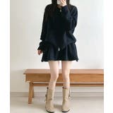 ダブルジップニット&ミニニットスカート セットアップ カーディガン | Riff | 詳細画像6 