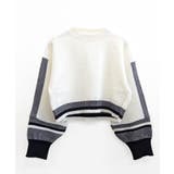 配色クルーネックニット ショート丈 バルーン袖 | Riff | 詳細画像14 