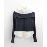 オフショルトップスレイヤード風シャツ フェイクレイヤード ドッキング | Riff | 詳細画像24 