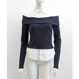 オフショルトップスレイヤード風シャツ フェイクレイヤード ドッキング | Riff | 詳細画像26 