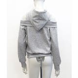 オープンショルダーフードスウェット 肩開き レイヤード | Riff | 詳細画像10 