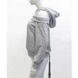 オープンショルダーフードスウェット 肩開き レイヤード | Riff | 詳細画像9 