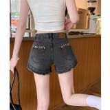 折り返しヒョウ柄デニムショートパンツ 短パン ショート丈 | Riff | 詳細画像16 