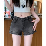 折り返しヒョウ柄デニムショートパンツ 短パン ショート丈 | Riff | 詳細画像8 