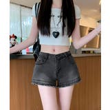 折り返しヒョウ柄デニムショートパンツ 短パン ショート丈 | Riff | 詳細画像9 