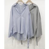 ストライプシャツ オーバーサイズ ロングシャツ | Riff | 詳細画像2 