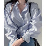 ストライプシャツ オーバーサイズ ロングシャツ | Riff | 詳細画像4 